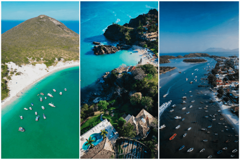 Vista aérea de Arraial do Cabo, Buzios y Cabo Frio